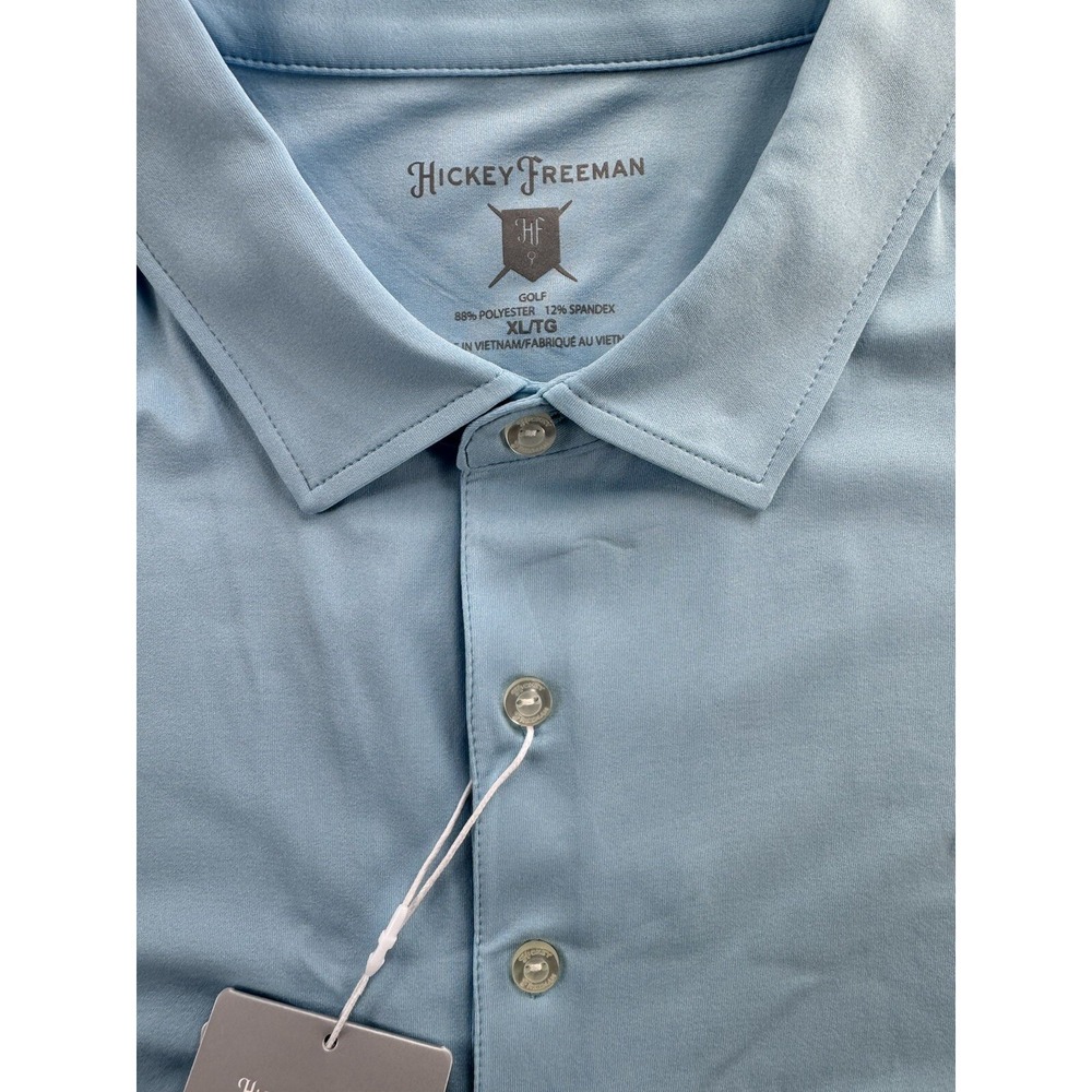 Hickey Freeman Mens Golf Polo Shirt Sky Blue Size XL Stretch Wicking Performance - Picture 4 of 16